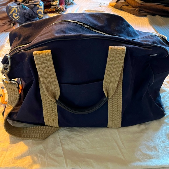 Jack Spade Bags Navy And Tan Jack Spade Duffle Poshmark
